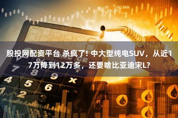 股投网配资平台 杀疯了! 中大型纯电SUV，从近17万降到12万多，还要啥比亚迪宋L?